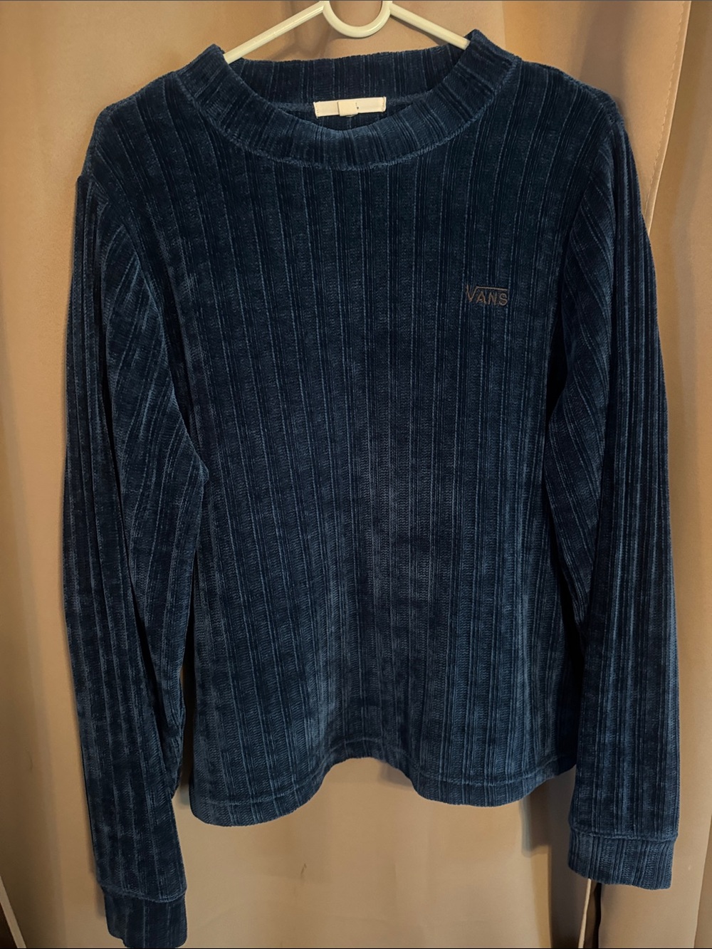 Vans Women's Ribbed Crewneck Sweater in Navy Blue